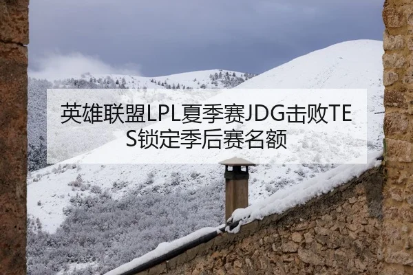 英雄联盟LPL夏季赛JDG击败TES锁定季后赛名额